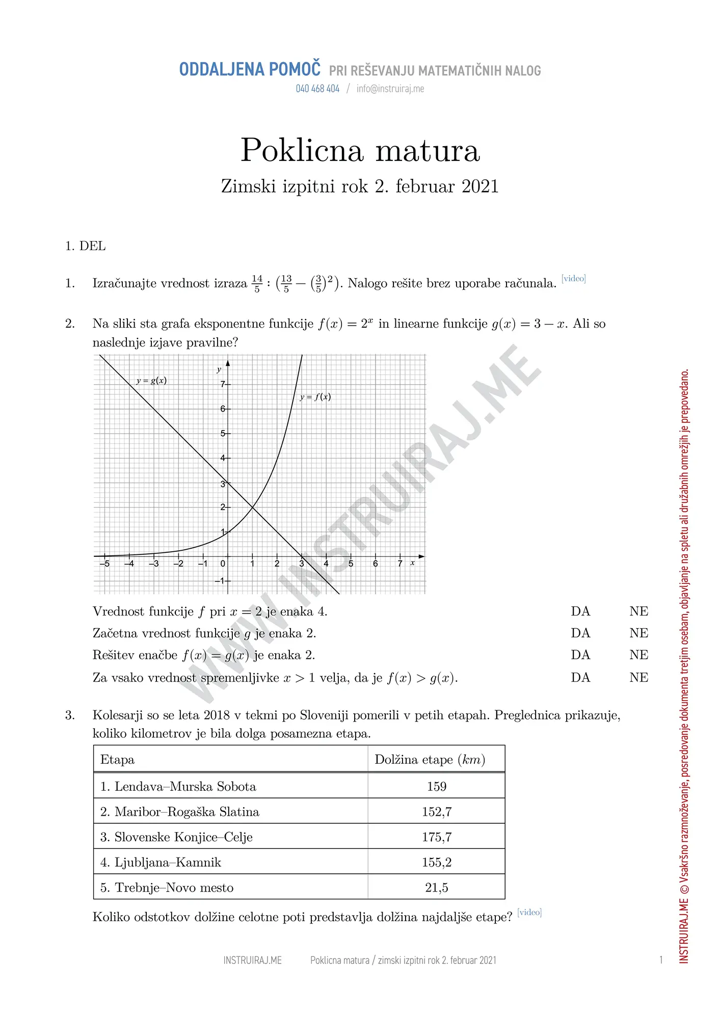 Poklicna matura zimski izpitni rok 2. februar 2021