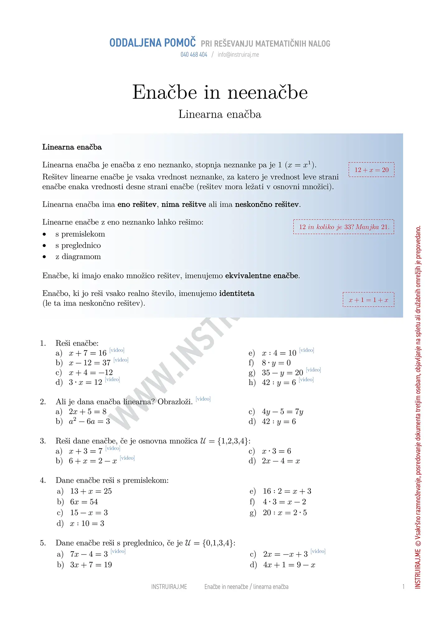Linearna enačba